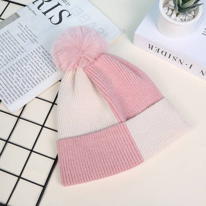 Funkyrel® Atzbranding Limited – wholesale Beanie – Women's – Haila - Women's Knitted Beanie with Pom Pom1