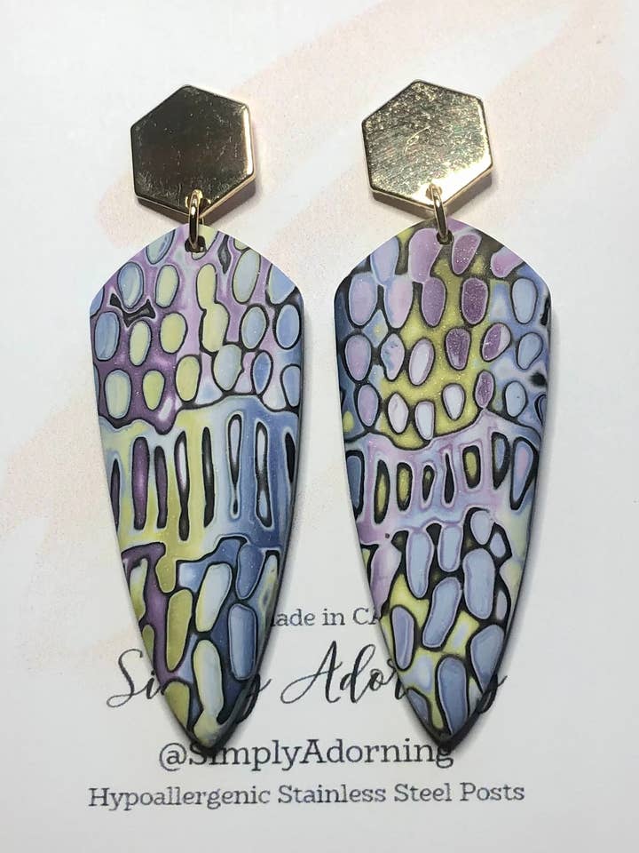 Brincos Polymer Clay Summer Unique Boho Chic Beach Dagger por atacado de Simply Adorning