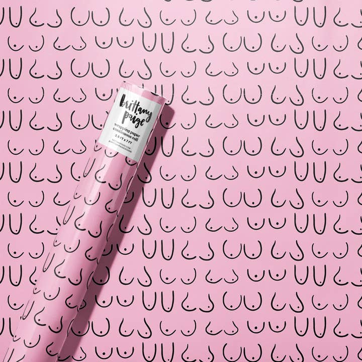 Boobs Wrapping Paper Roll for wholesale by Brittany Paige