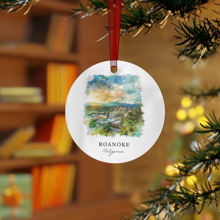 Premium Travel Art - Wholesale Ornament - Roanoke VA Ornament | Durable Ceramic | Travel2