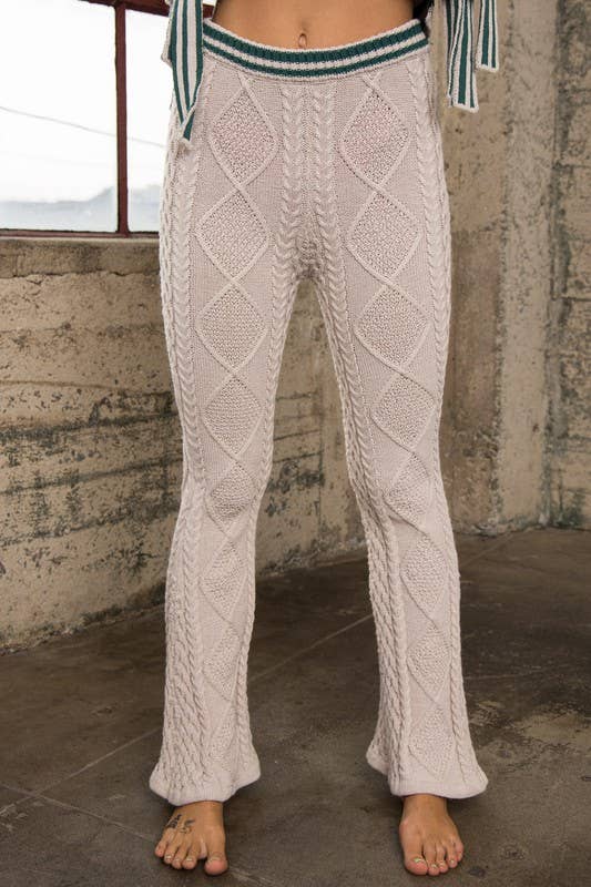 Papermoon - Vente Pantalon – femme - PP15964 - PANTALON EN TRICOT À COUPE BOTTE AVEC DÉTAIL DE TAILLE ANGIE0