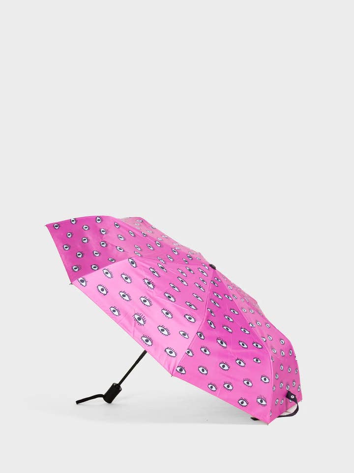 Fuchsia Umbrella - All Over Eyes Design for wholesale by Min & Mon