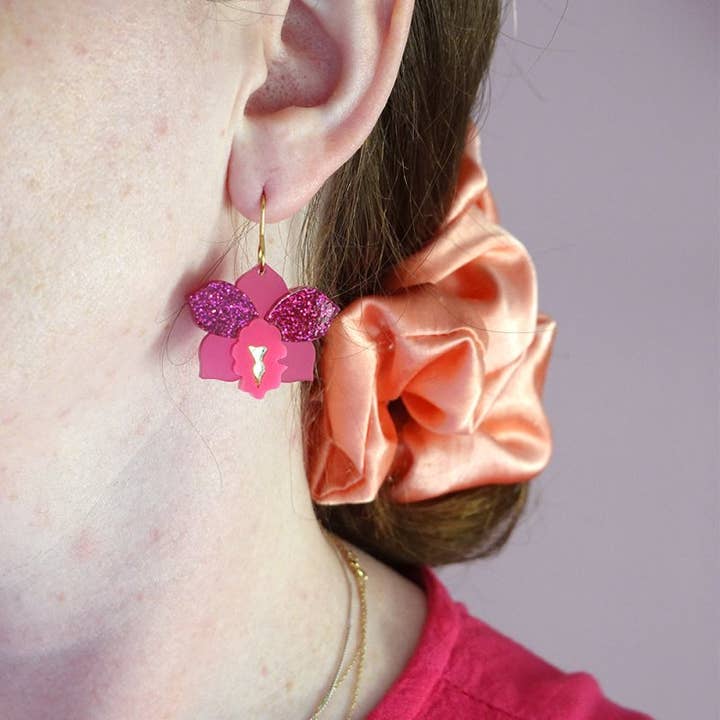 Girlfetti - Wholesale Dangle Earrings - Orchid Acrylic Dangle Earrings3