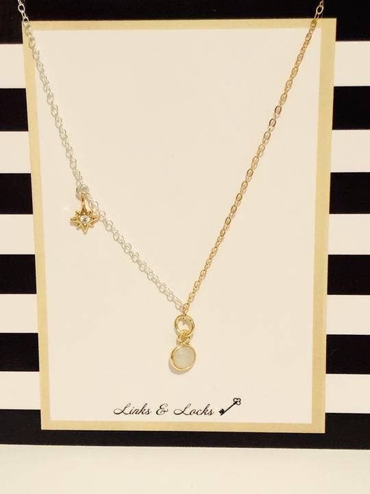 Links & Locks – Colar pingente/pendente por atacado – Colar Ride or Die - com minúsculo cristal druzy e norte6