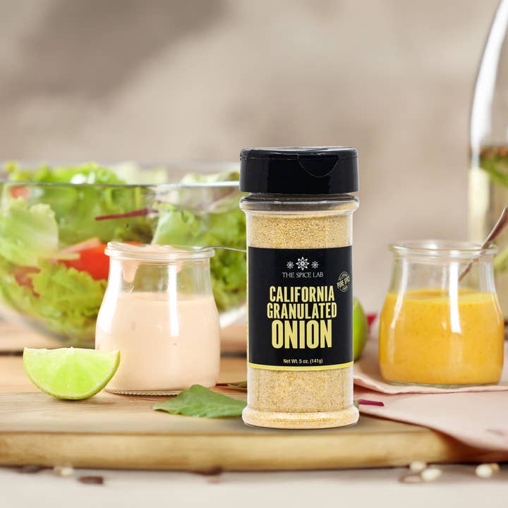 THE SPICE LAB - Wholesale Dried Spice - California Granulated Onion Case of 6 - 5.1 oz Shaker Jars