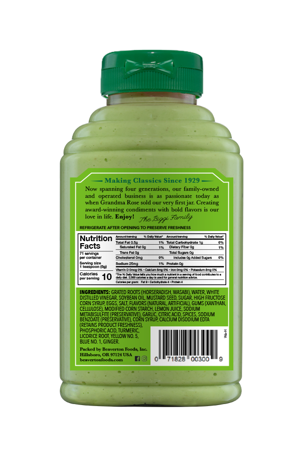 Beaverton Foods - Wholesale Sauce - Beaver Brand Wasabi Horseradish 12.5oz1