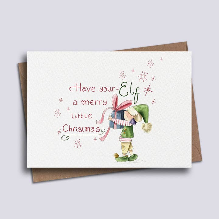 Ten tu tarjeta de Navidad de 'Elf' para venta al por mayor de PrettyLittleScribbles