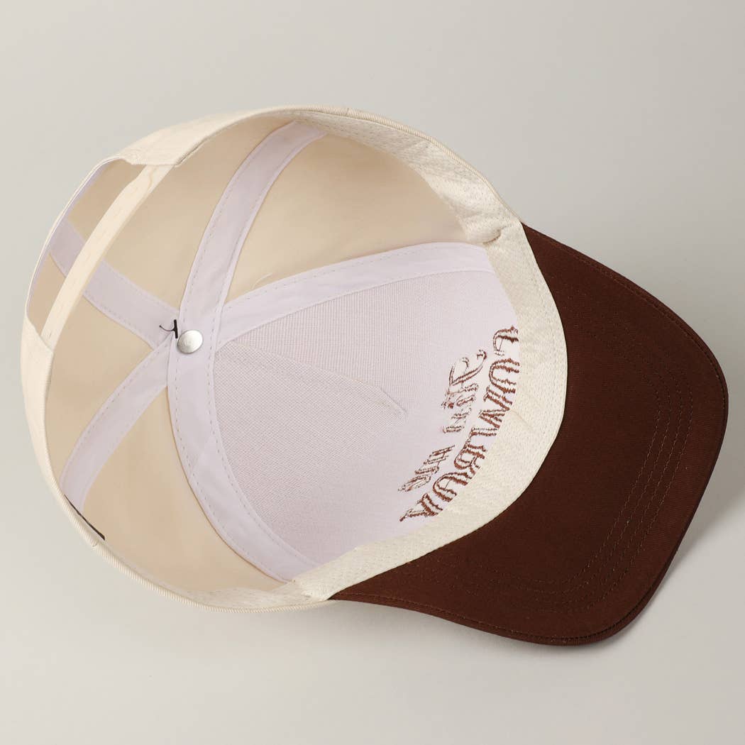 Fashion City – wholesale Trucker hat – Unisex – Kiss Me Cowboy Embroidery Two-Tone Cap21