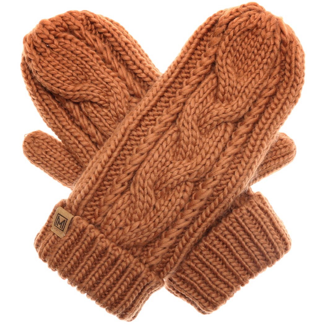 Fashion City - Wholesale Mittens - Women's - Winter Gloves Cable Knit Mittens with Fleece Lined12