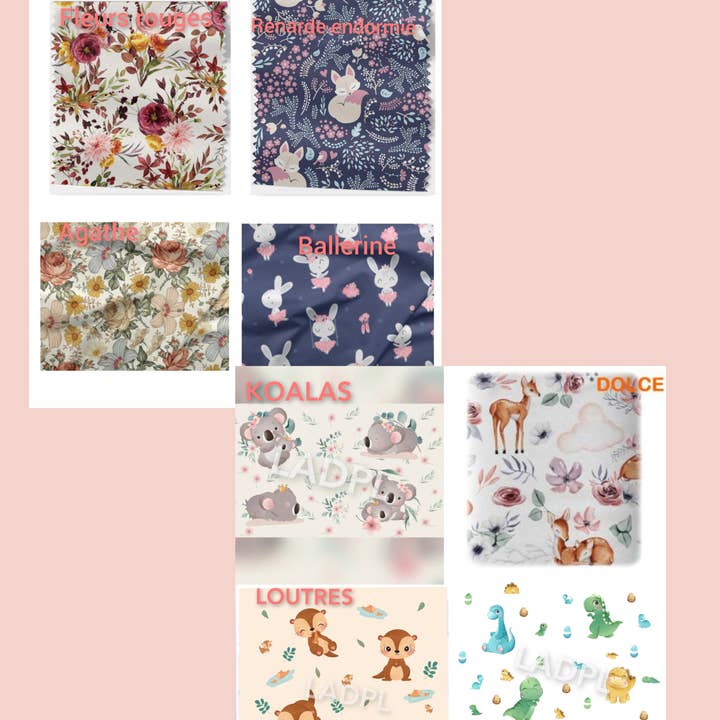 L'atelier des P'tites Loutres - Wholesale Book Cover - Health book cover: Oekotex pattern of your choice2