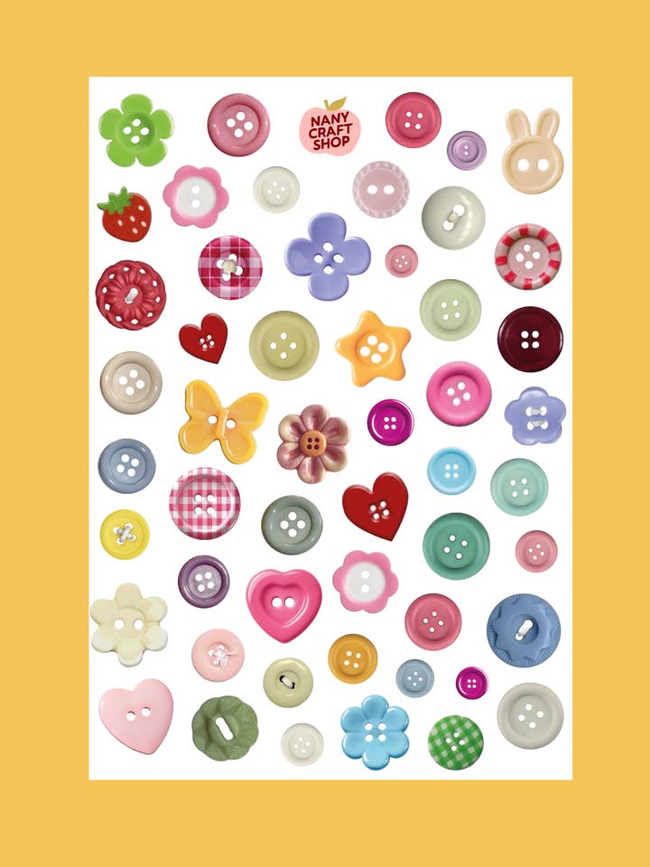 A5 button sticker sheet for wholesale by Nany Craft Shop
