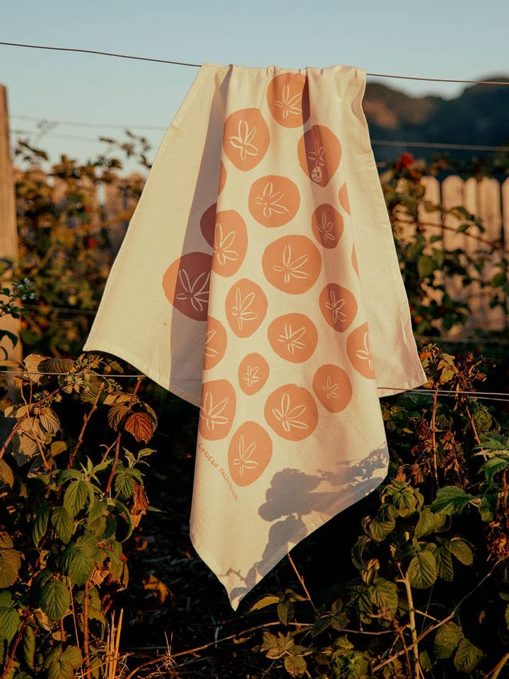 Pink Seashell 28" Tea Towel - Silkscreened 100% Cotton for wholesale by Lonely Palm Ranch