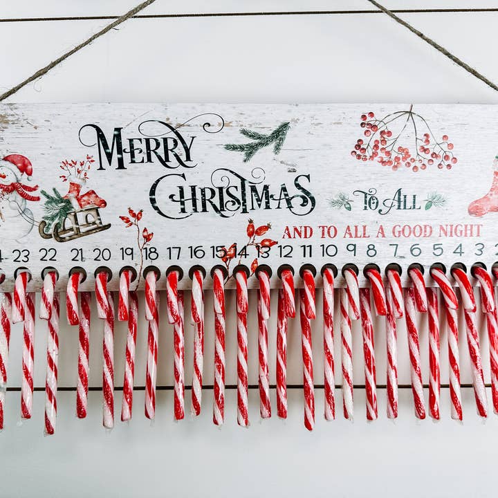 Candy Cane Advent Countdown Calendar, Advent Calendar for wholesale by WT Custom Designs