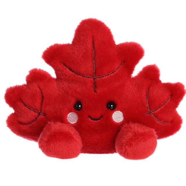 5" Plush Red Maple Leaf Palm Pal Stuffed Animal for wholesale by The Honey Den