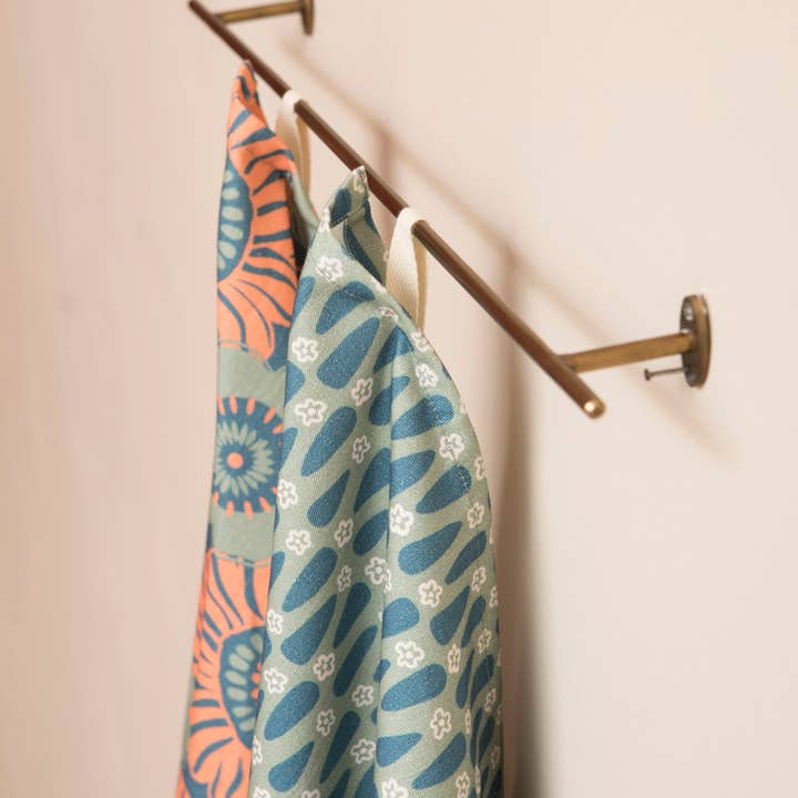 Mahe Homeware - Wholesale Tea Towel - Salmon Green Pop Floral Kitchen Towel Set 21