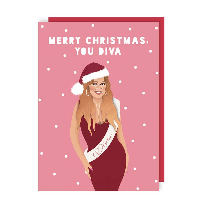 Carte de Noël de célébrités de Mariah Carey pour la vente par Sunshine Llama