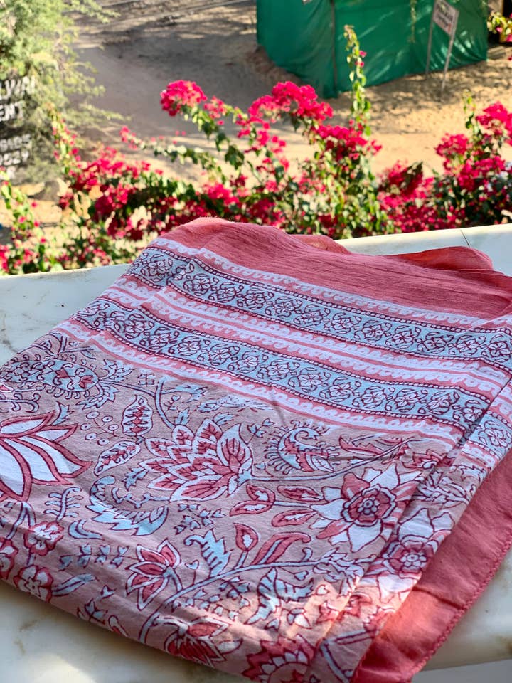 Sarong - Pareo - nova coleção de xailes de algodão estampado em bloco por atacado de Aurobelle Ibiza