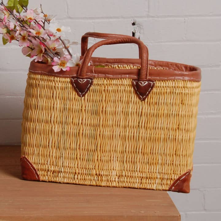 Sac de marché en paille rectangulaire pour la vente par Bacon Basketware