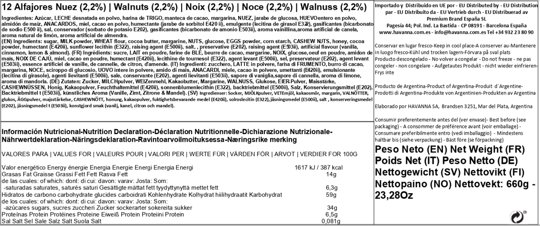 Premium Brand - Venta al por mayor Galletas - Havanna | Alfajor De Nuez  | 12 unidades | 660 gramos5