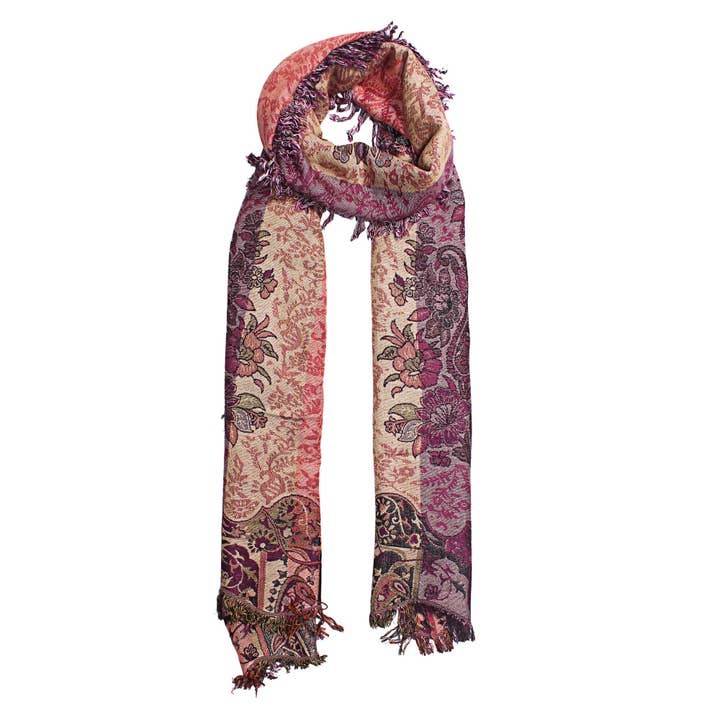 Elegance Unveiled Paisley Jacquard Long Scarf for wholesale by Miniapparels