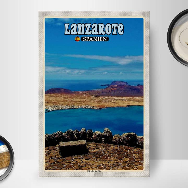 Femer - Wholesale Sign - Travel sign 20x30 cm Lanzarote Spain Mirador del Rio sign wooden sign1
