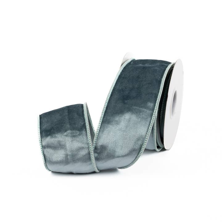 Mills Floral Company - Wholesale Ribbon - Gift Wrapping - Velvet Ribbon 2.5" X 10 Yd - Ocean