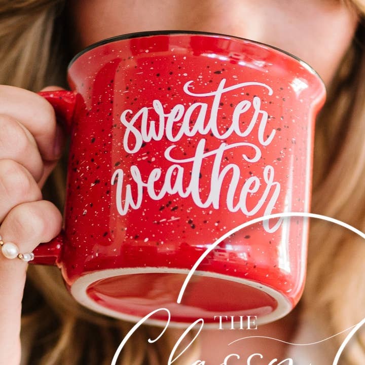 The Classy Cloth WS - Wholesale Coffee Mug - Coffee Mug Cup Speckled - Red Sweater Weather RTS0