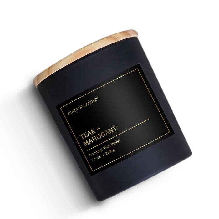 OneStop Candles LLC - Wholesale Jar/Filled Candle - Teakwood Mahogany Candle 10 oz1