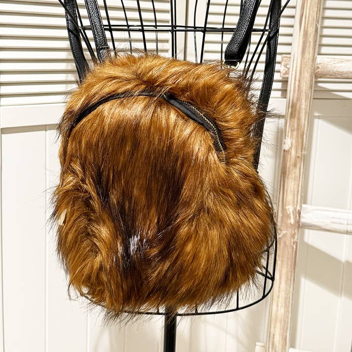 Soft Long Fur Mini Backpack for wholesale by Love and Repeat