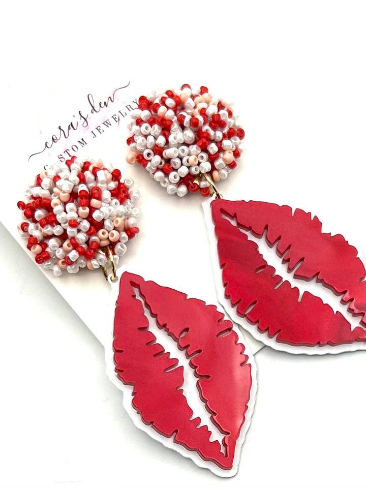 Valentinstag Lippen Ohrringe für den Großhandel von Cora's Den