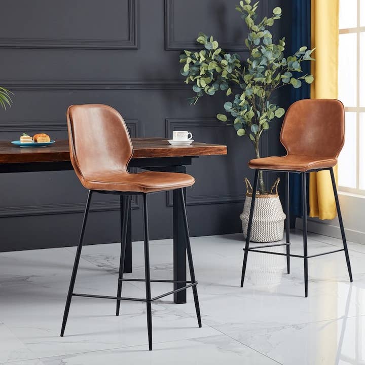 Milana Modern Leather Counter Stool for wholesale by Module Interior