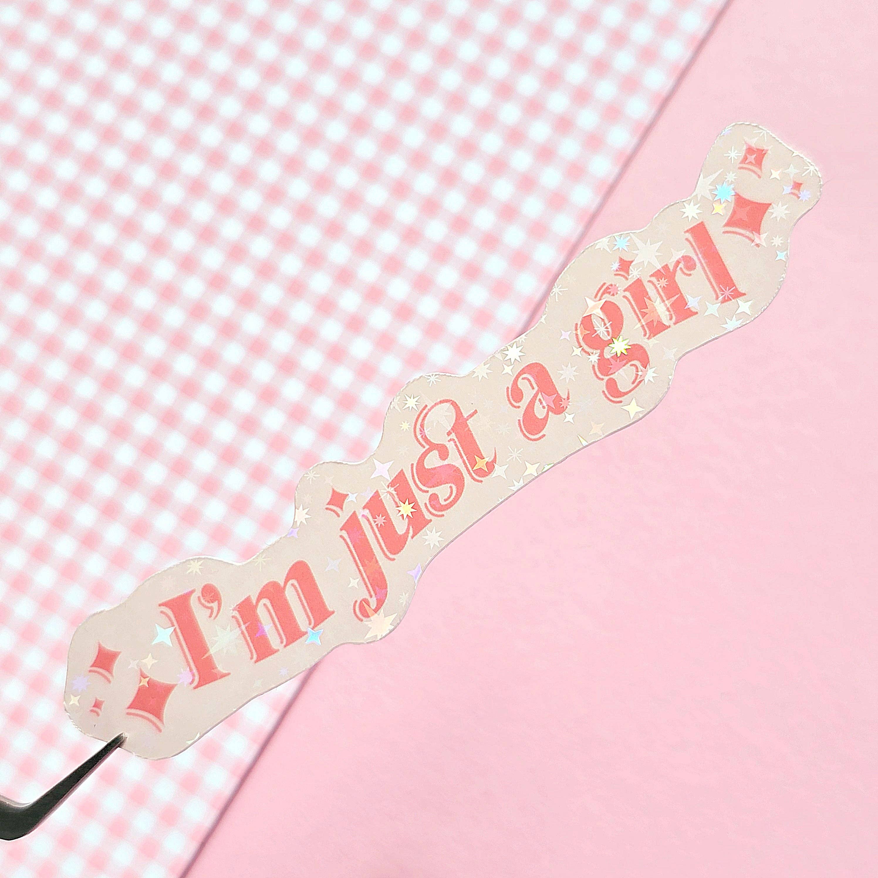 Rosage Studio - Vente Autocollants pour téléphone et ordinateur portable - Autocollant « I'm just a girl »0