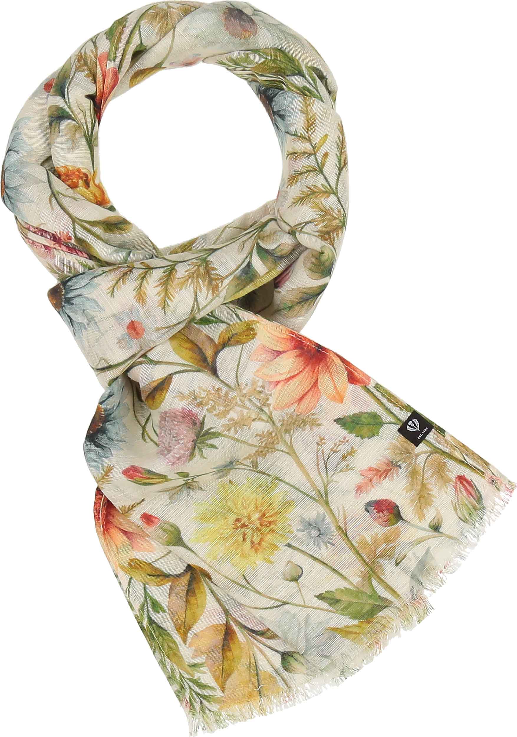 FRAAS - The Scarf Company - Wholesale Scarf - Women's - Vintage Floral Hemp Cotton Scarf1