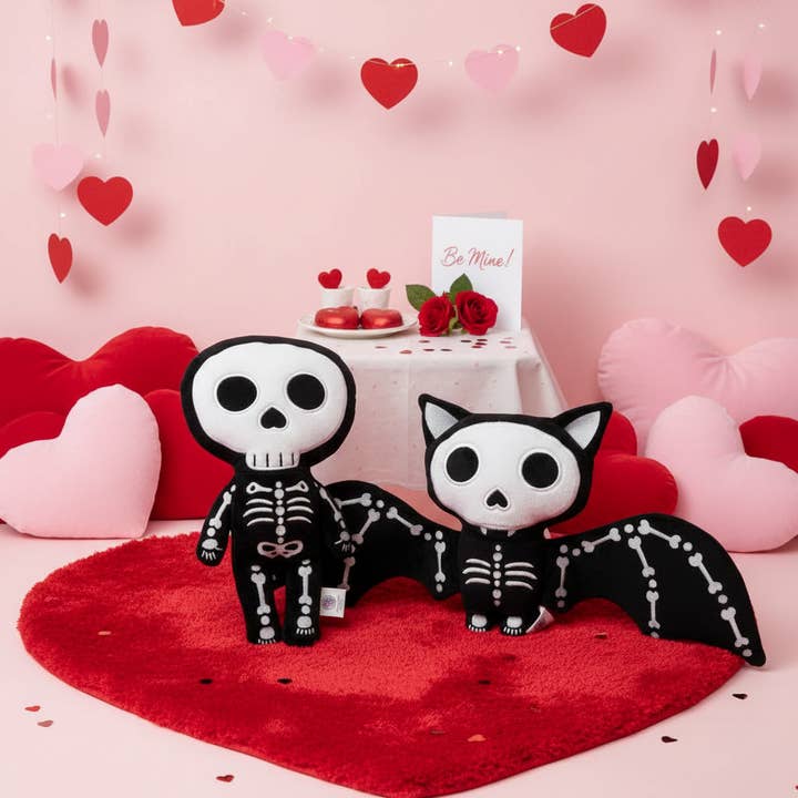 Halloween, Valentine's Day Skeleton Plush - BFF Set for wholesale by MaterialJill