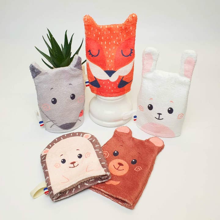 Mini toallitas para niños con forma de animales del bosque para venta al por mayor de Les Ateliers d’Éliléa