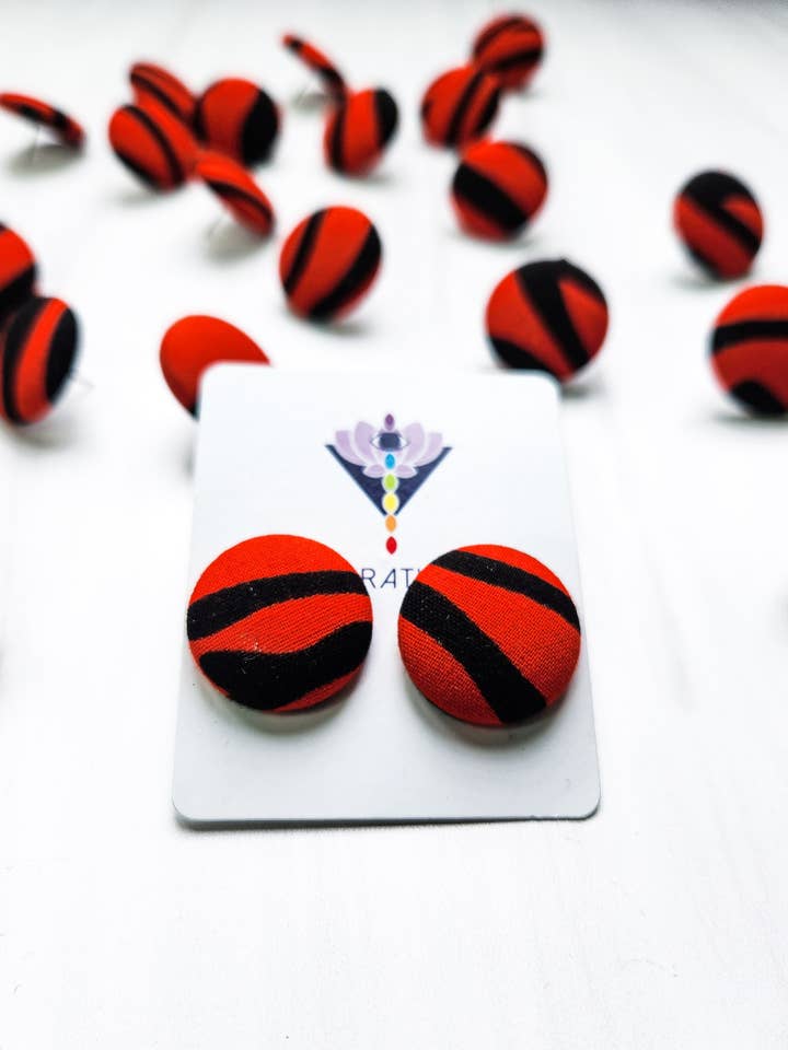 Ankara Studs - "Tigress for wholesale by Vibration, LLC