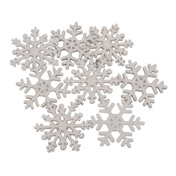 Glitter Snowflake Bowl Fillers 4 Assorted 2 Styles per bag for wholesale by Bright Ideas