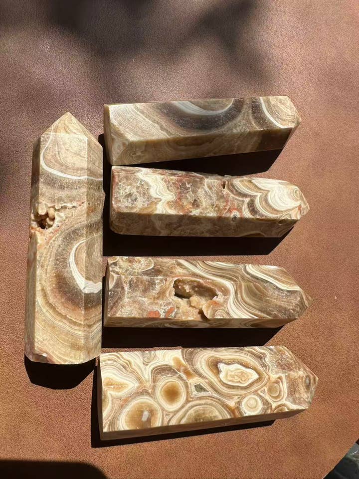 Chocolate Calcite (Brown Aragonite) Tower | Grounding & Root Chakra Crystal (8–10 cm), christmas crystal gift for wholesale by Moon Rituals