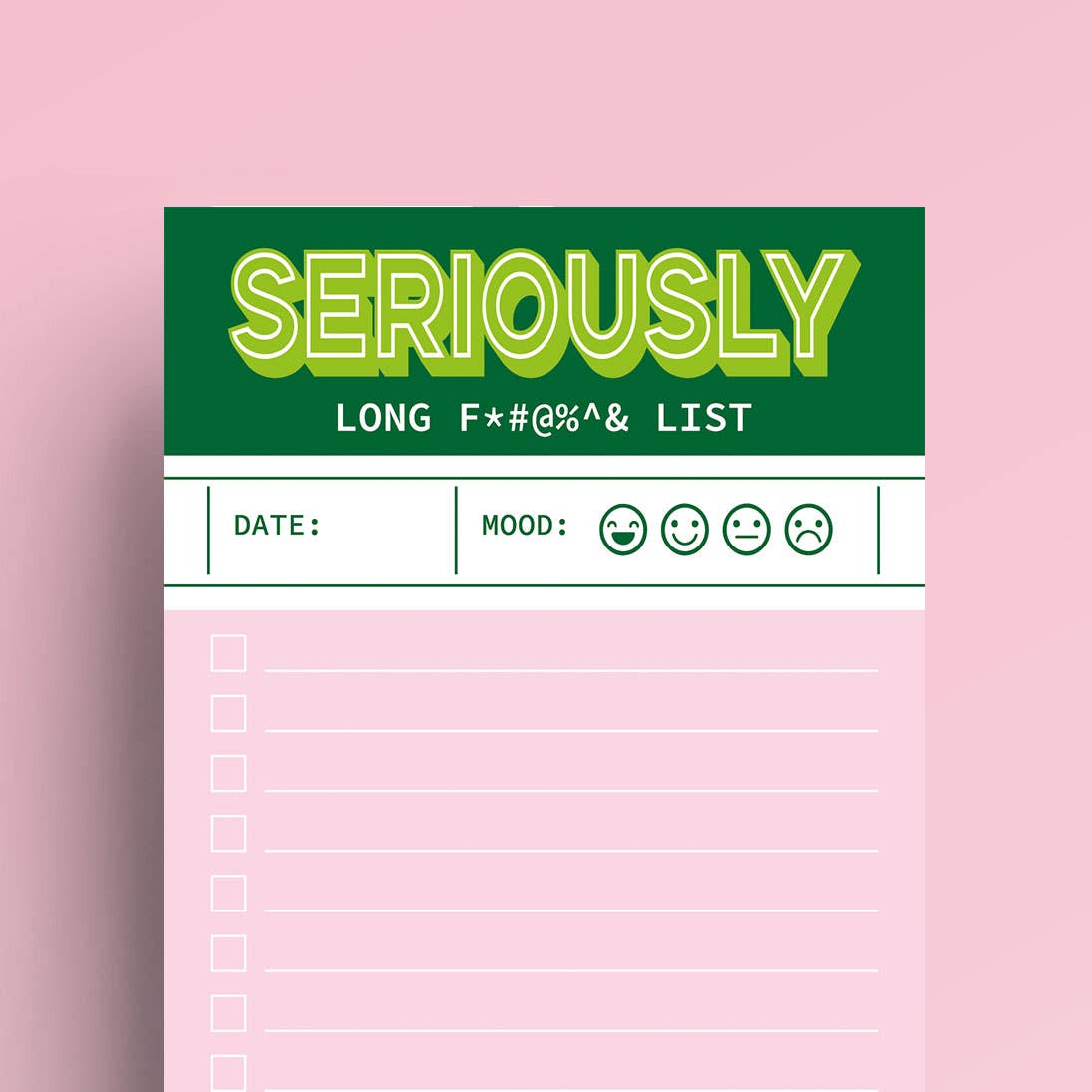 Studio Inktvis - Wholesale Notepad - Green pink funny Seriously long funking to do list notepad4