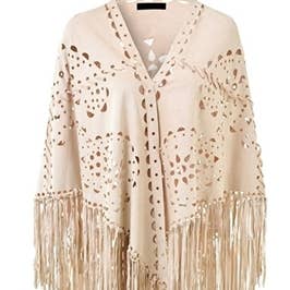 Scialle in finta pelle scamosciata tagliata al laser per la vendita all'ingrosso da parte di DNMC