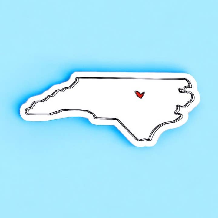 Positively North Carolina - Wholesale Sticker - North Carolina Minimalist Heart Vinyl Sticker