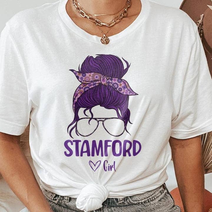 PositiveParty - Wholesale Screen Printed T-Shirt - Women's - Stamford Girl Shirt, Born In Stamford Gift