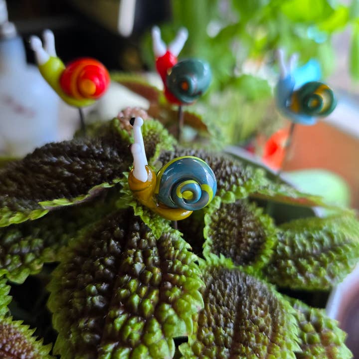 Sunshine Glass Gifts - Wholesale Garden/Lawn Stake - Snail Plant Pals, House plant and Fairy Garden Decor4