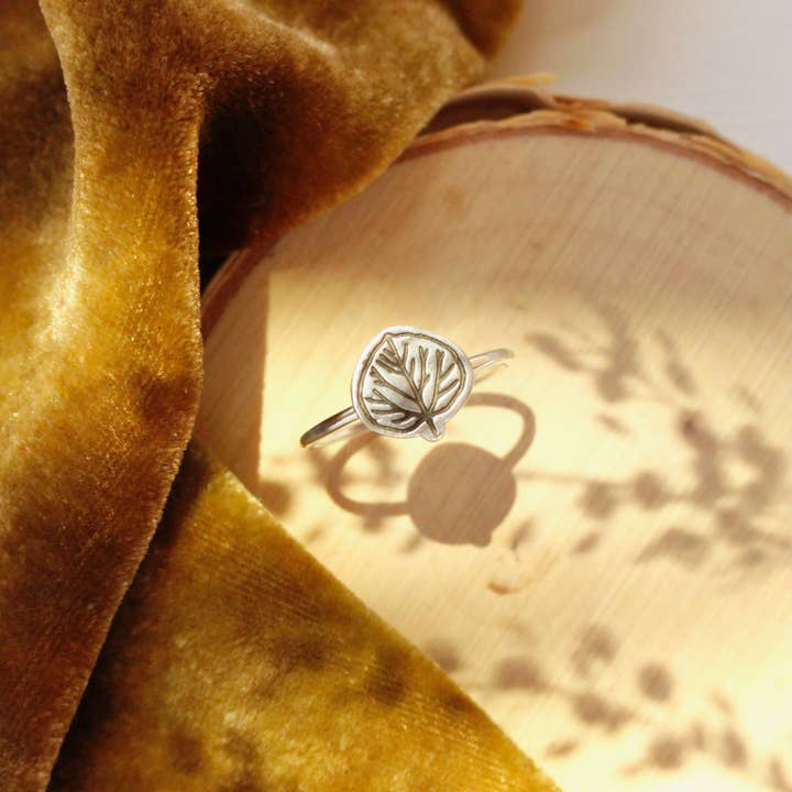 Aspen Leaf Ring, Colorado Ring for wholesale by Sarah DeAngelo