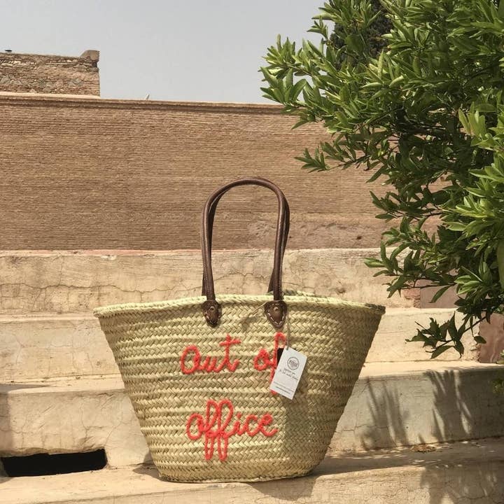 Personalized Moroccan Straw Beach Basket Bag Customized for wholesale by NOMAD&FASHION