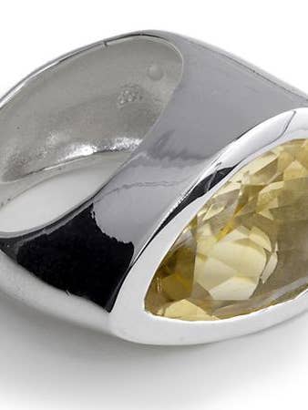 Anillo Paisley lateral citrino para venta al por mayor de Sikara & Co.