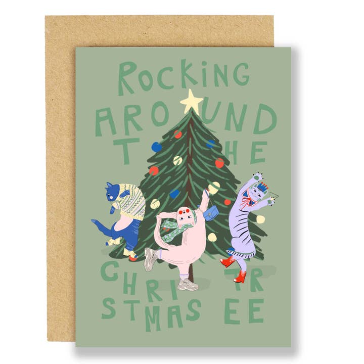 Rocking around the Christmas tree for wholesale by Eat the Moon | Greeting cards and stationery