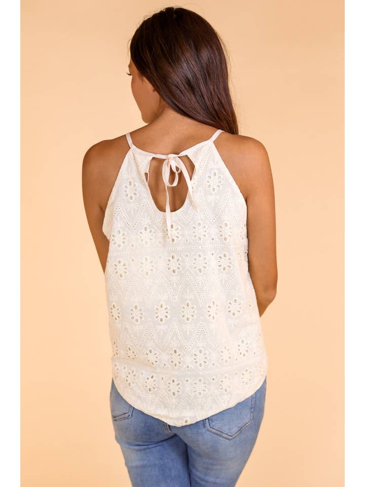 Cream Eyelet Tank for wholesale on Faire