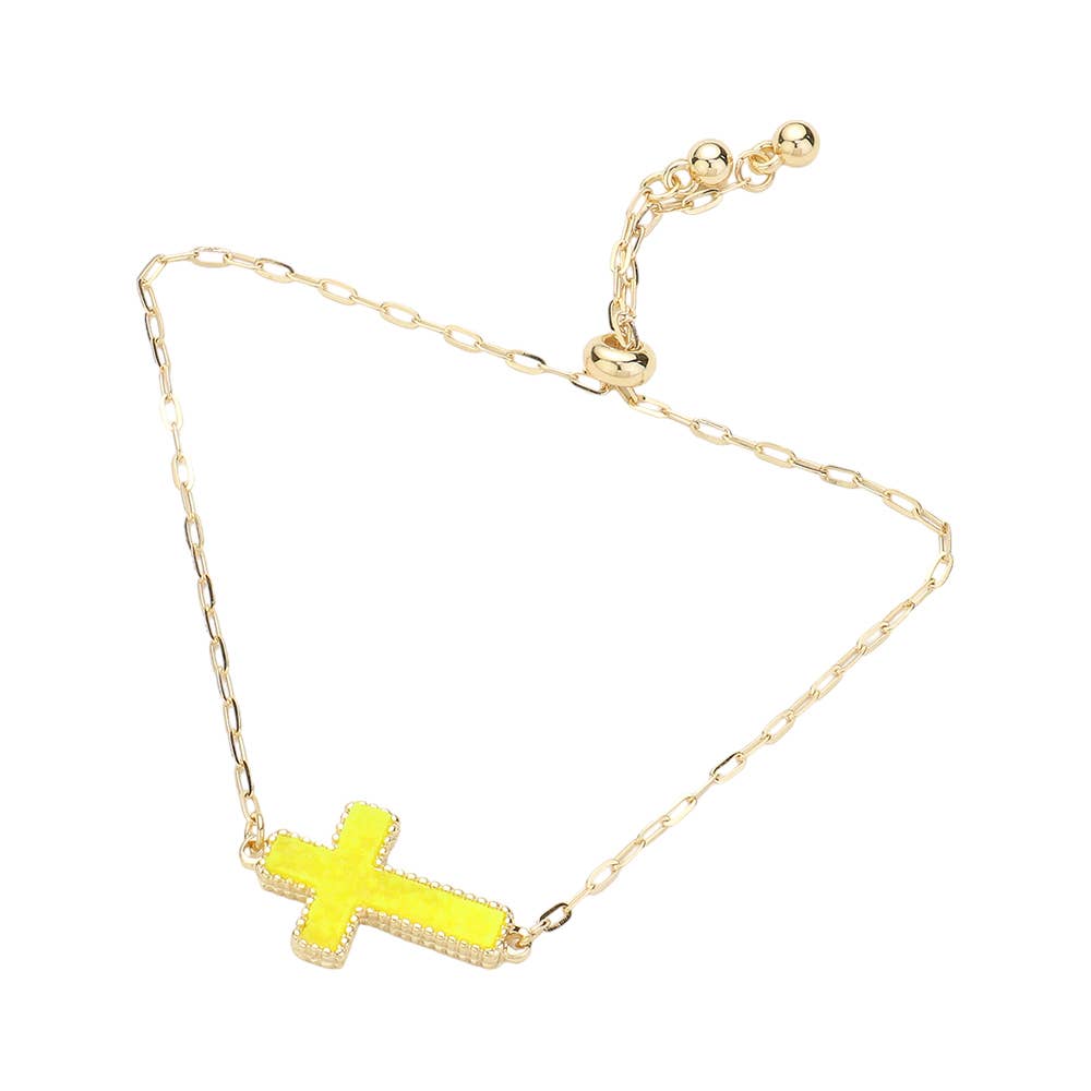 Sensibling Corp. – Pulseira com pendente por atacado – Pulseira Ajustável com Druza Cruz e Fecho de Puxar9