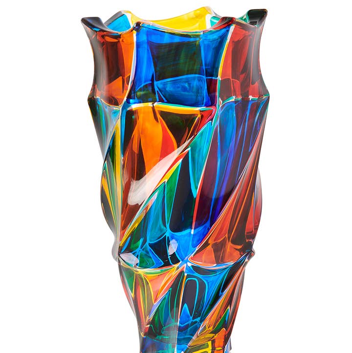 Jarrón Flamenco 12" Vidrio Veneciano para venta al por mayor de Alice Sturzinger LLC